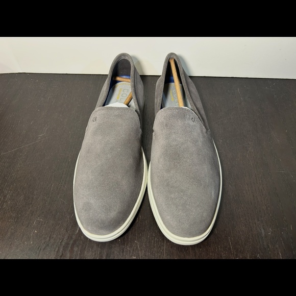 NWOT Cole Haan Grand Ambition Suede Slip On Loafers Grey/White Mens 10.5 main image 13